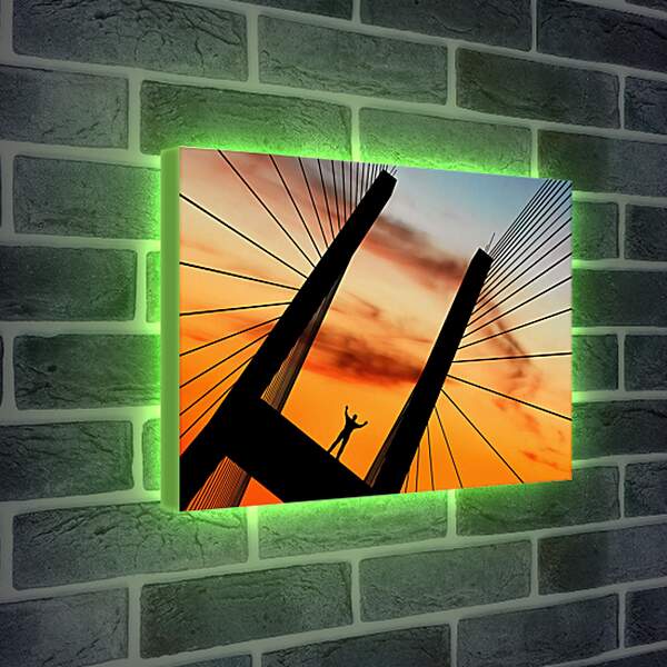 Лайтбокс световая панель - Человек на мосту