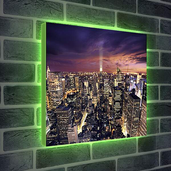 Лайтбокс световая панель - Ночной город сверху
