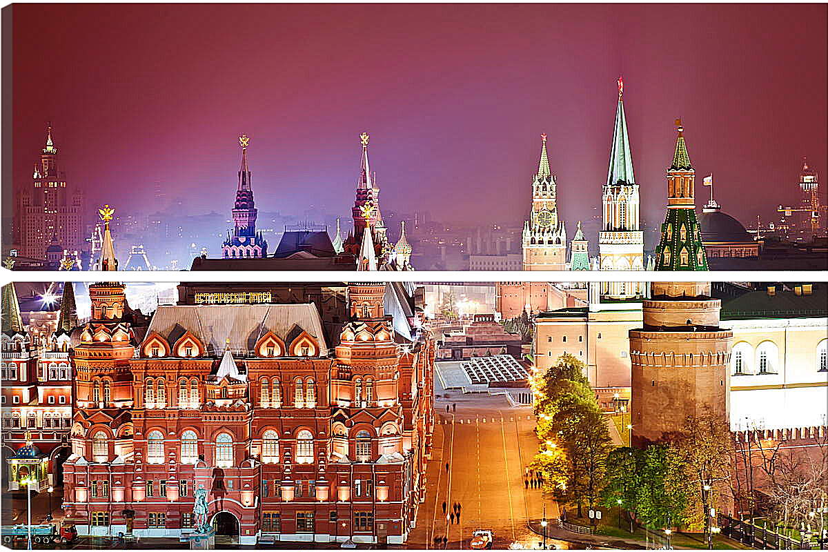 Модульная картина - Москва. Вид на Красную площадь.