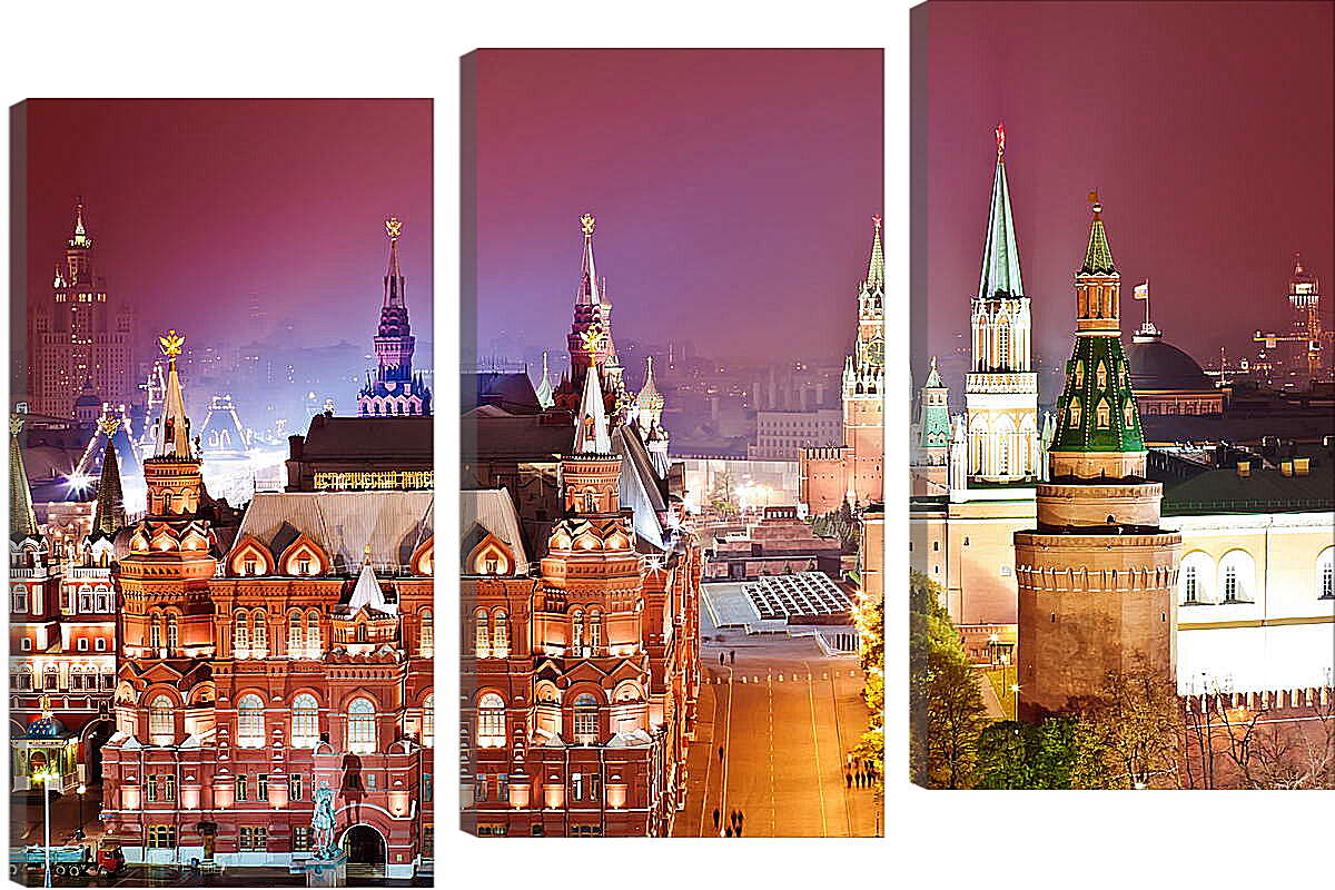 Модульная картина - Москва. Вид на Красную площадь.