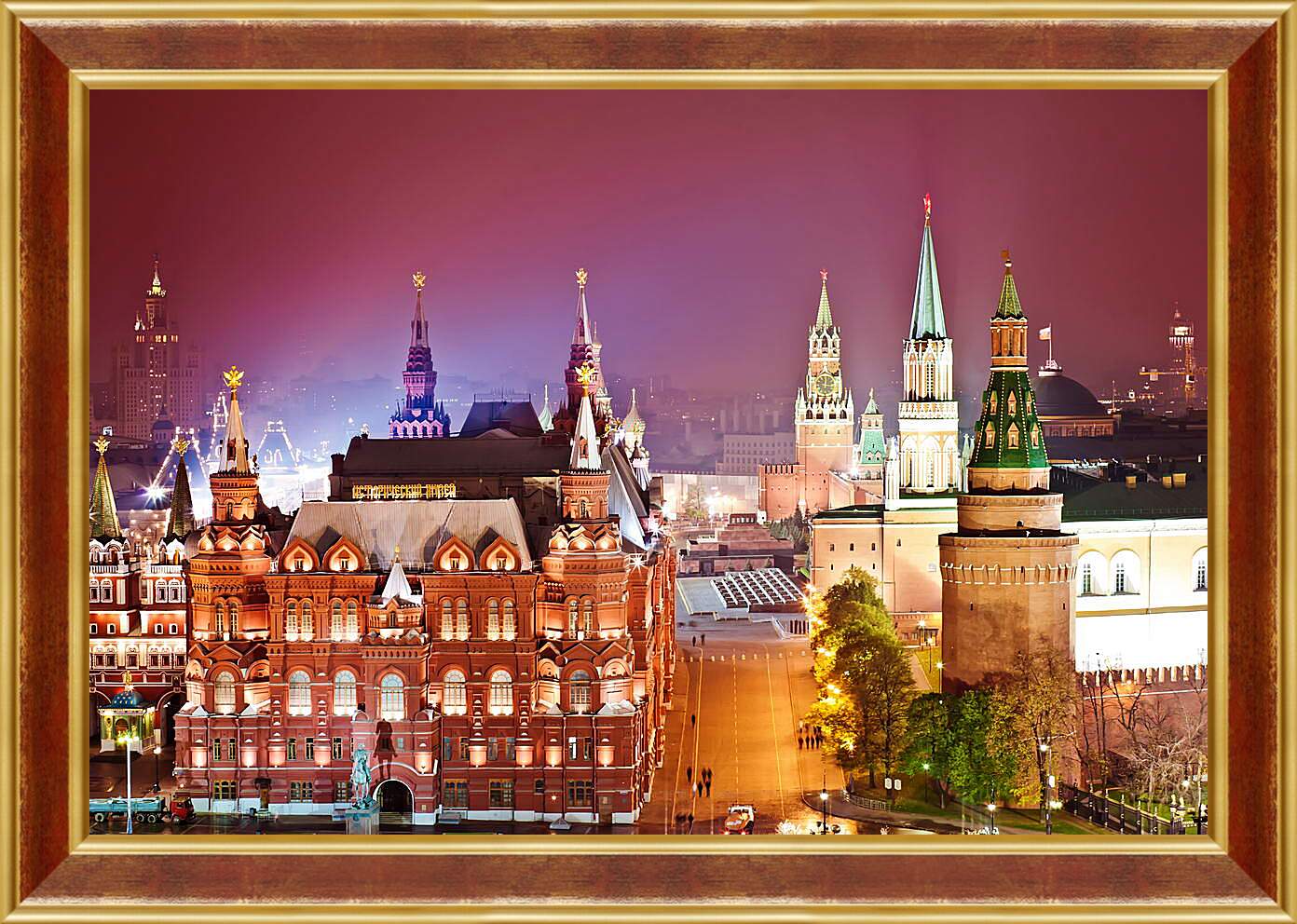 Картина в раме - Москва. Вид на Красную площадь.