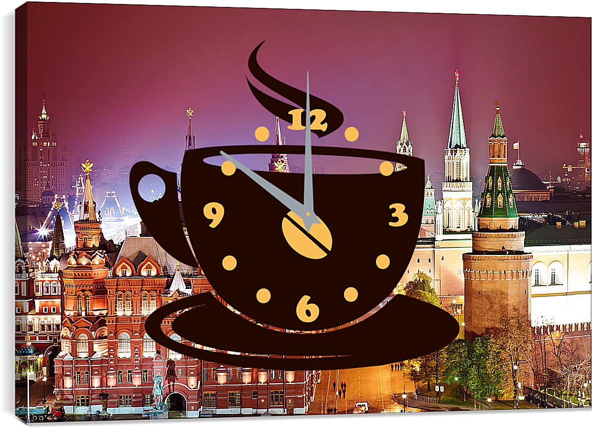 Часы картина - Москва. Вид на Красную площадь.