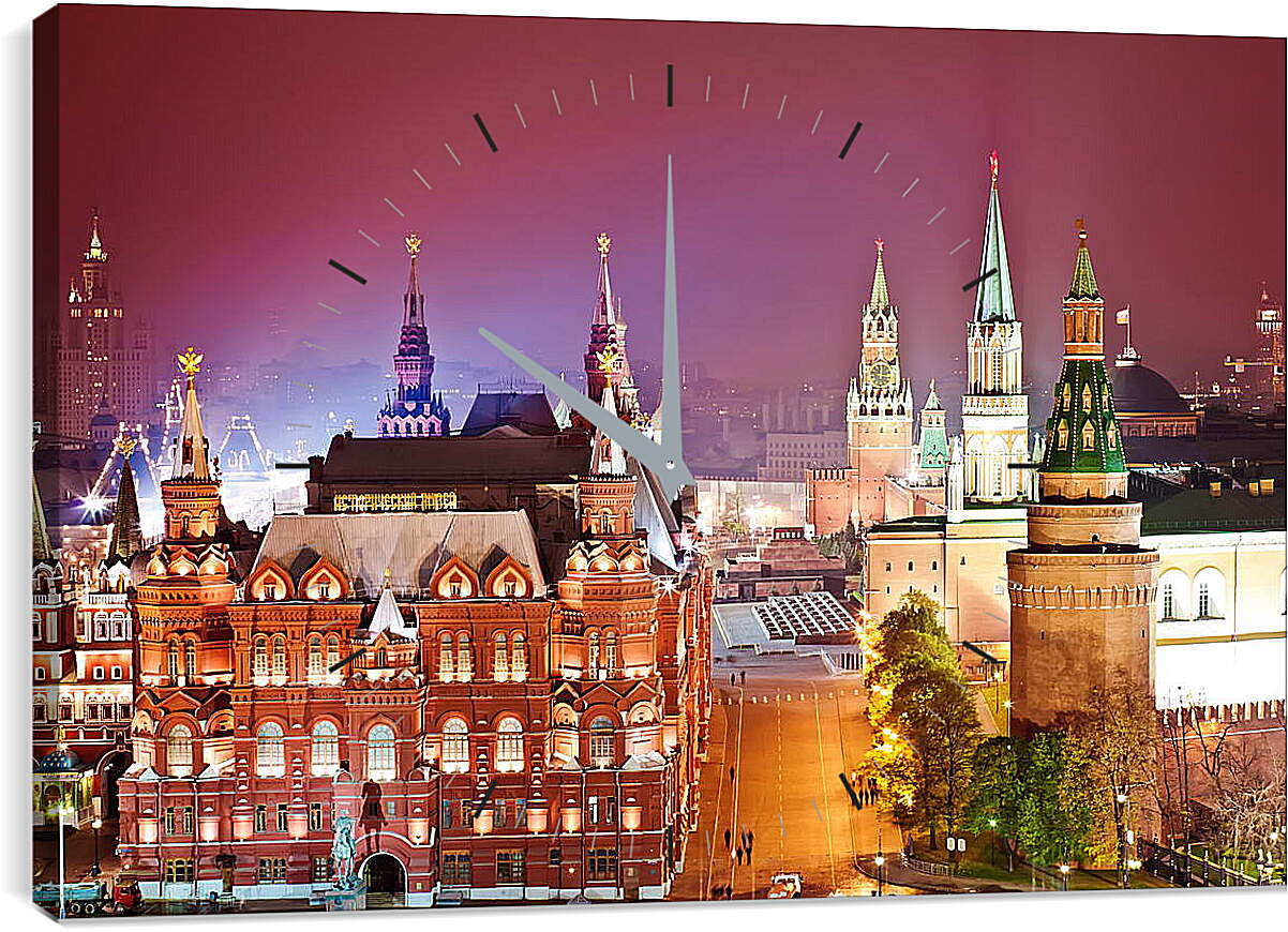 Часы картина - Москва. Вид на Красную площадь.