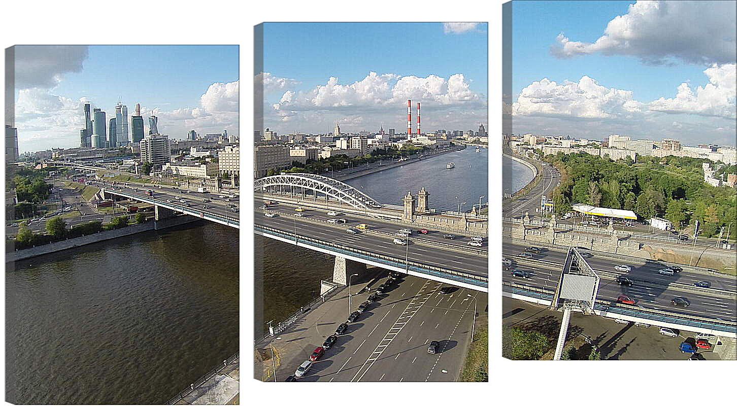Модульная картина - мост через Москву реку
