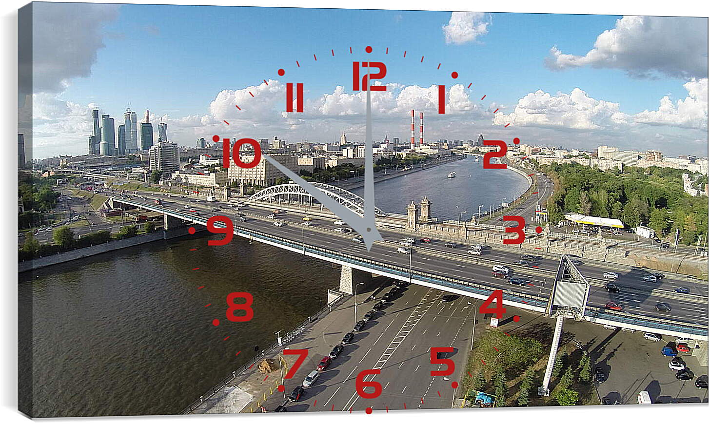 Часы картина - мост через Москву реку

