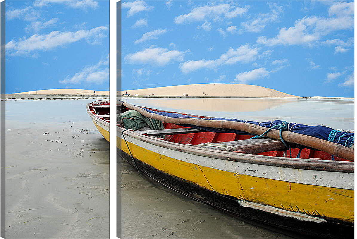 Модульная картина - Лодка на берегу
