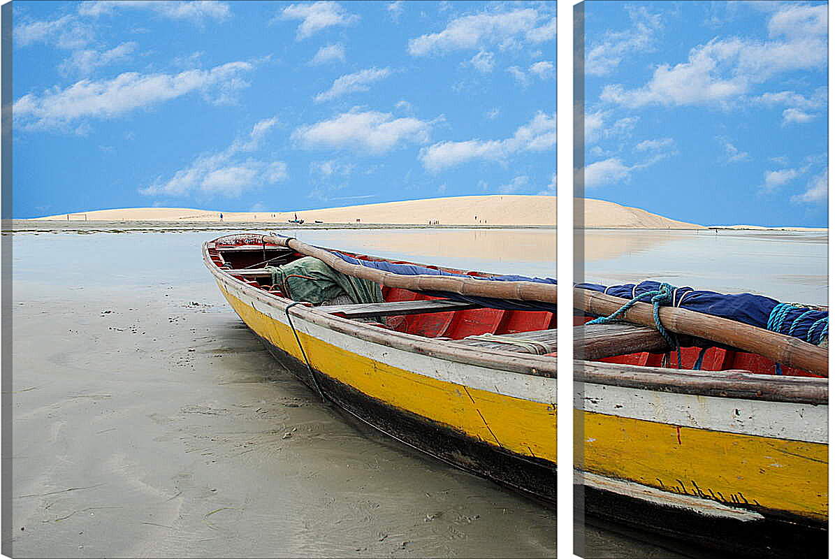 Модульная картина - Лодка на берегу
