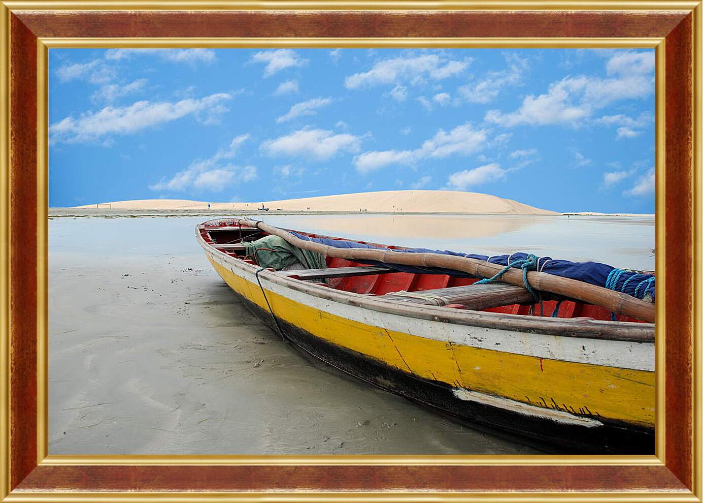 Картина в раме - Лодка на берегу
