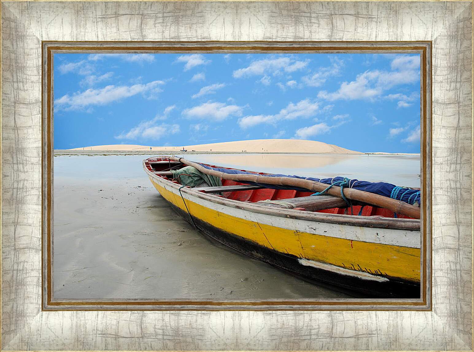 Картина в раме - Лодка на берегу
