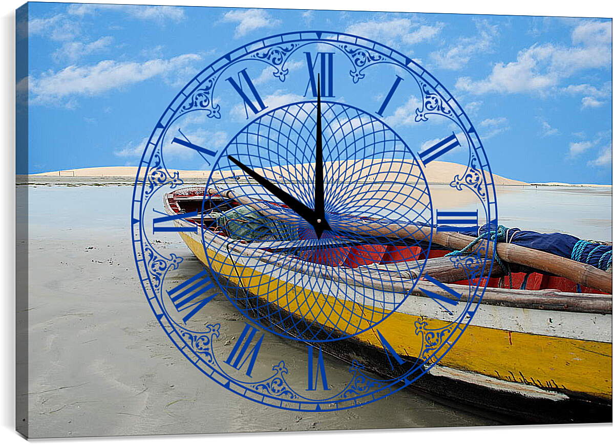 Часы картина - Лодка на берегу
