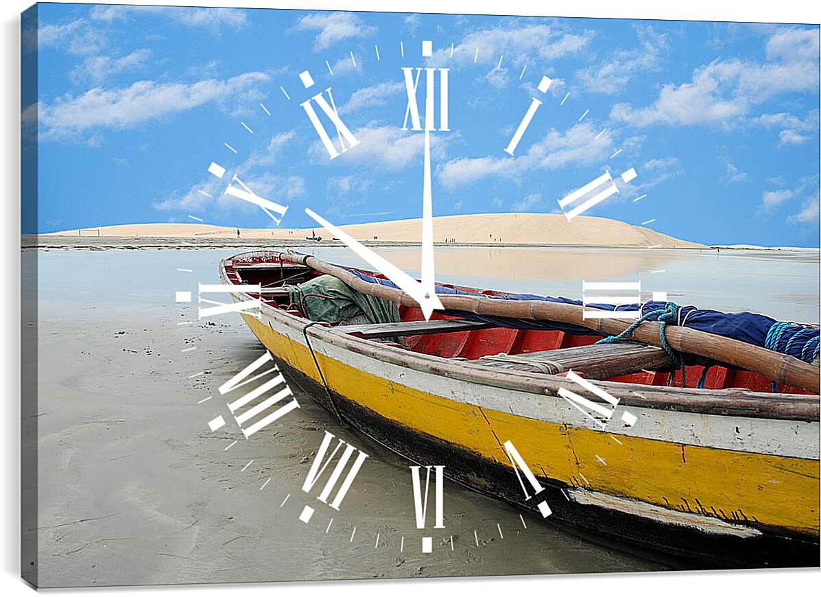 Часы картина - Лодка на берегу
