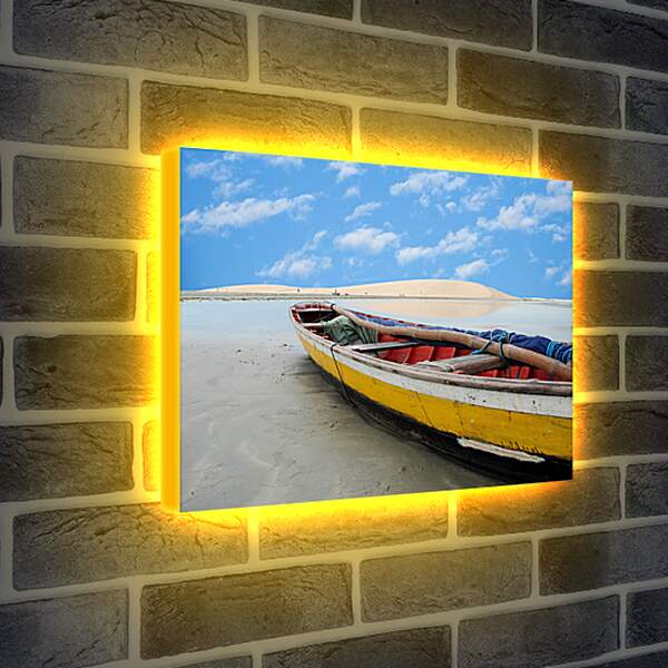 Лайтбокс световая панель - Лодка на берегу
