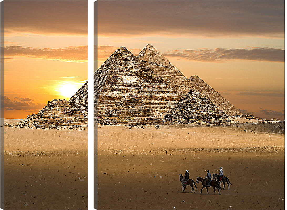 Модульная картина - Пирамиды на закате
