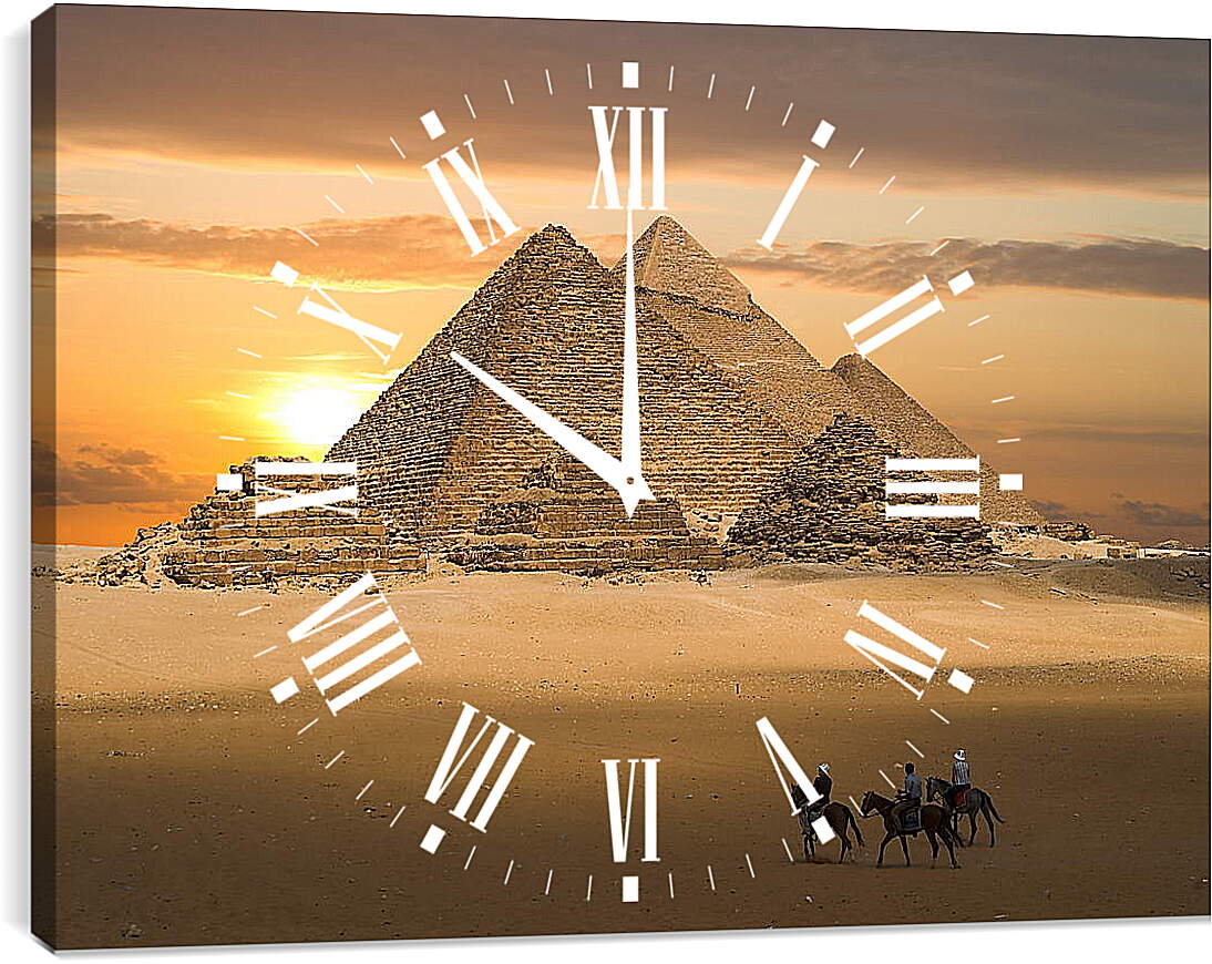Часы картина - Пирамиды на закате

