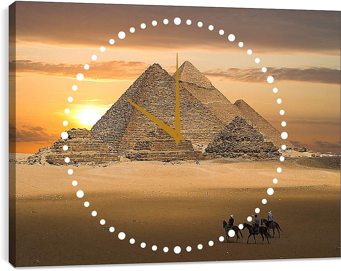 Часы картина - Пирамиды на закате
