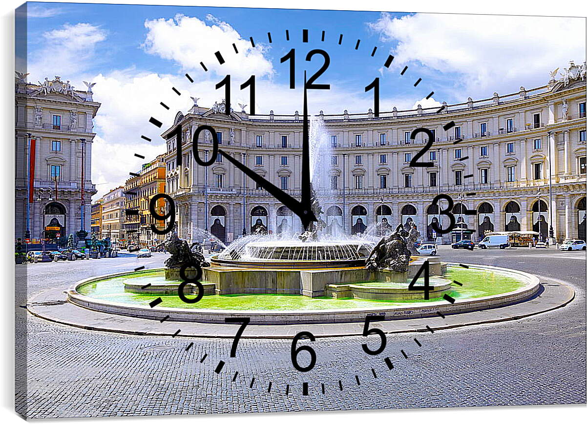 Часы картина - Площадь в Риме
