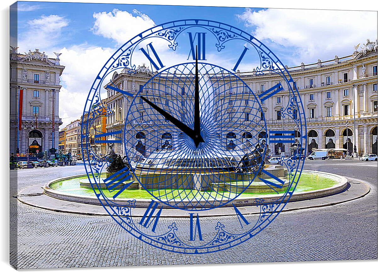 Часы картина - Площадь в Риме
