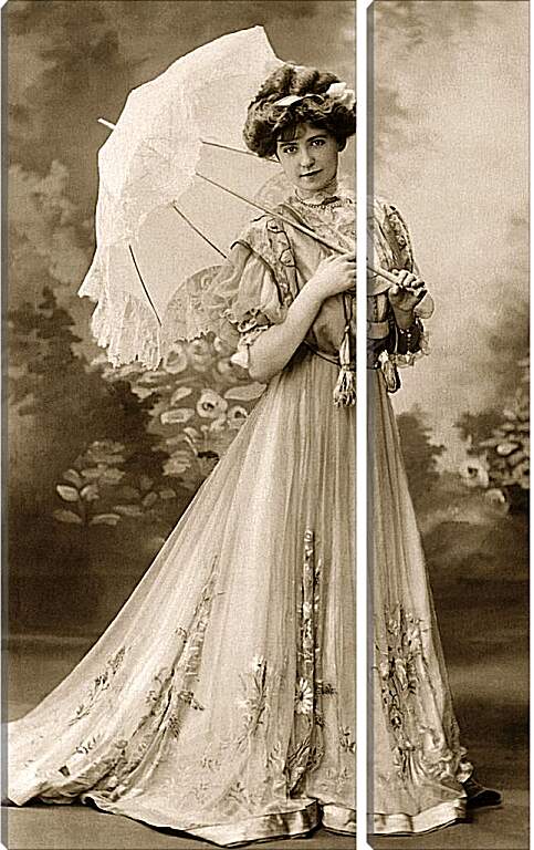 Модульная картина - Девушка с зонтиком