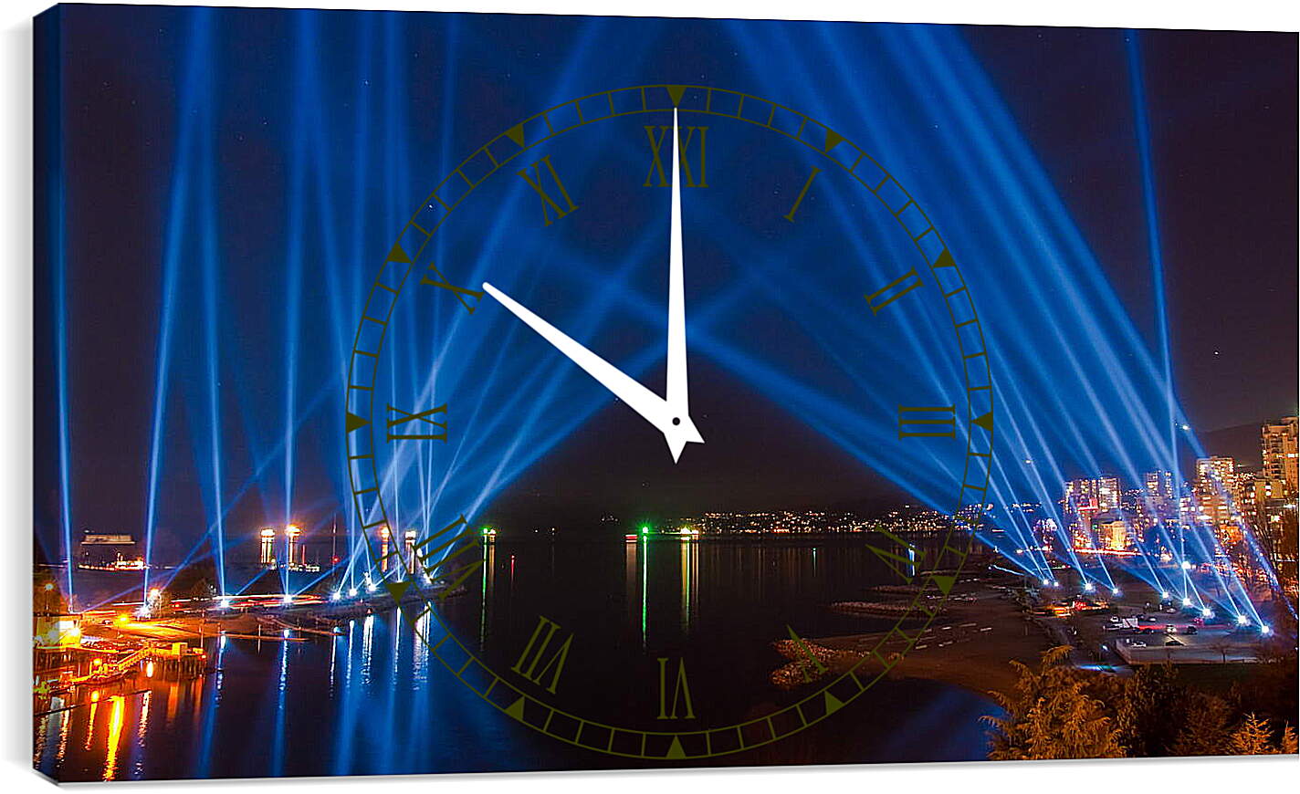 Часы картина - Прожектора над Ванкувером
