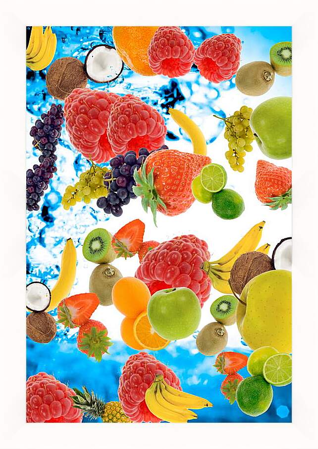 Картина в раме - Ягоды и фрукты
