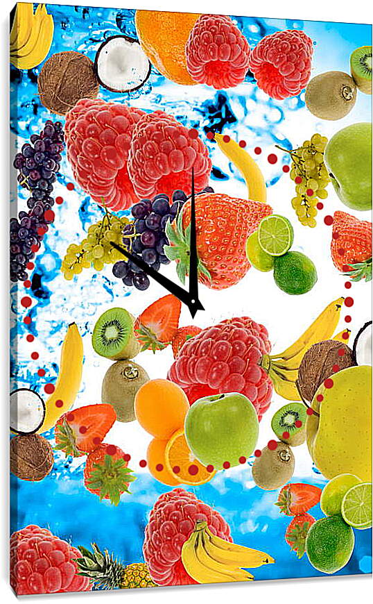 Часы картина - Ягоды и фрукты