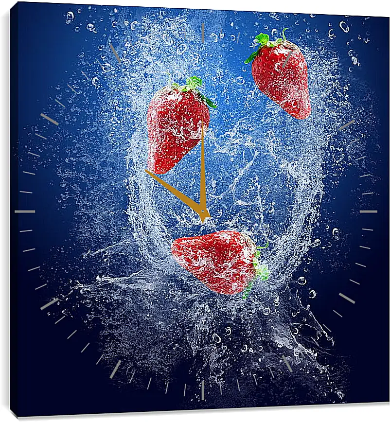 Часы картина - Клубника и вода