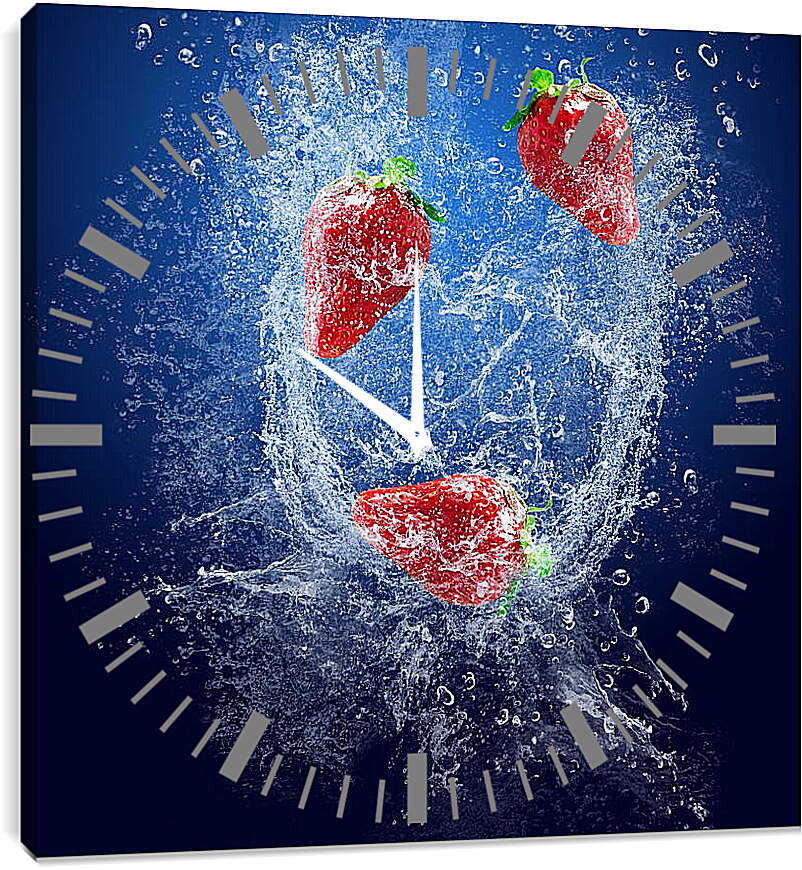 Часы картина - Клубника и вода