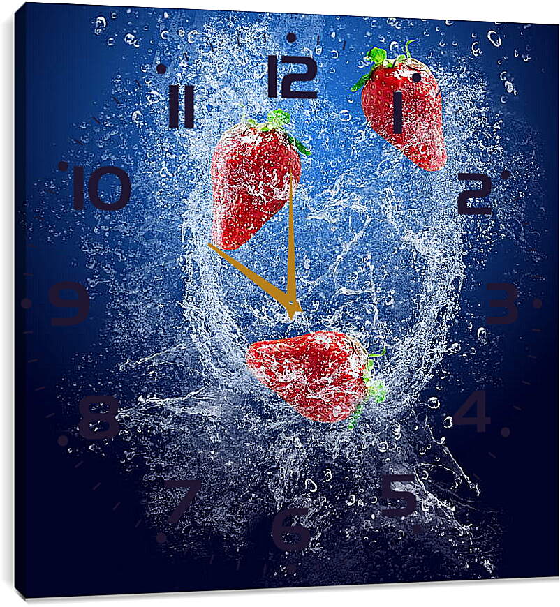 Часы картина - Клубника и вода