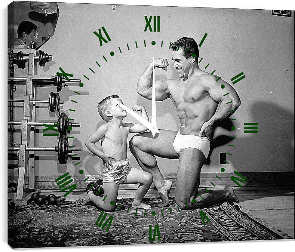 Часы картина - Папа и сын
