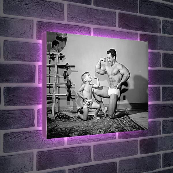 Лайтбокс световая панель - Папа и сын