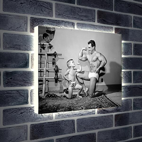 Лайтбокс световая панель - Папа и сын