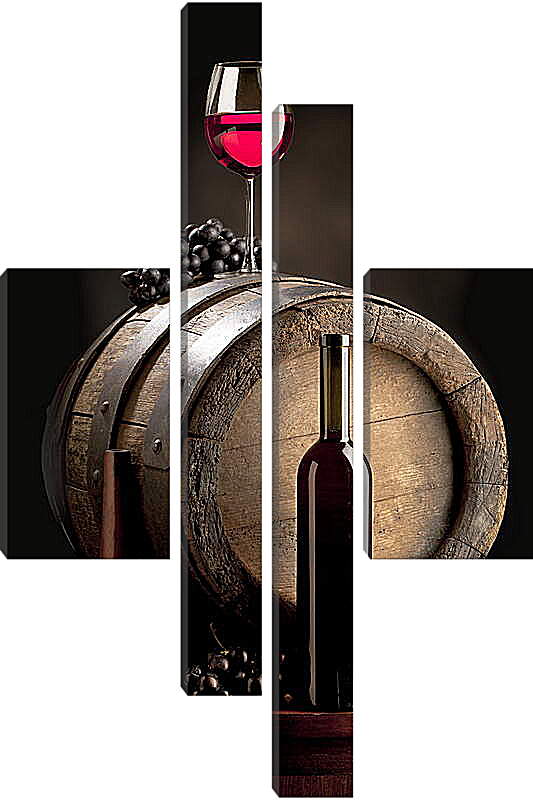 Модульная картина - Бутылка красного вина
