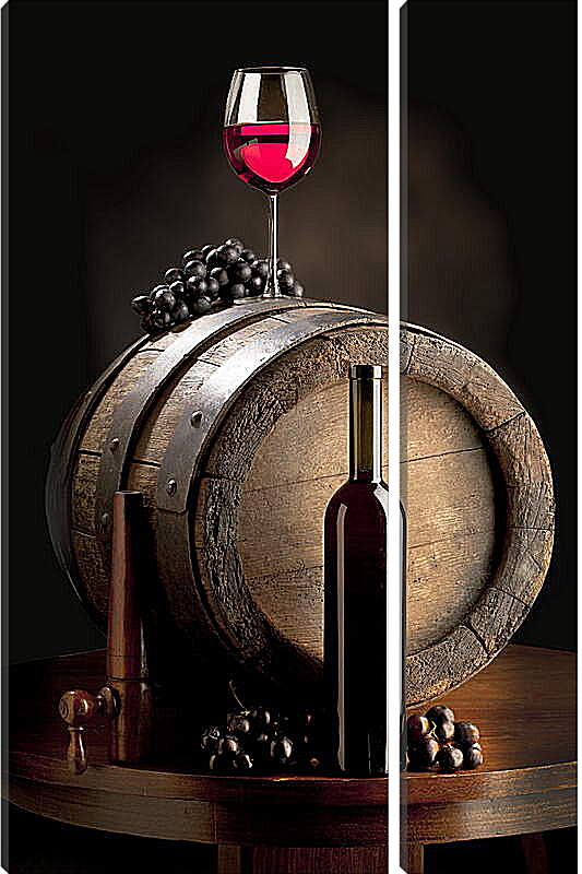 Модульная картина - Бутылка красного вина