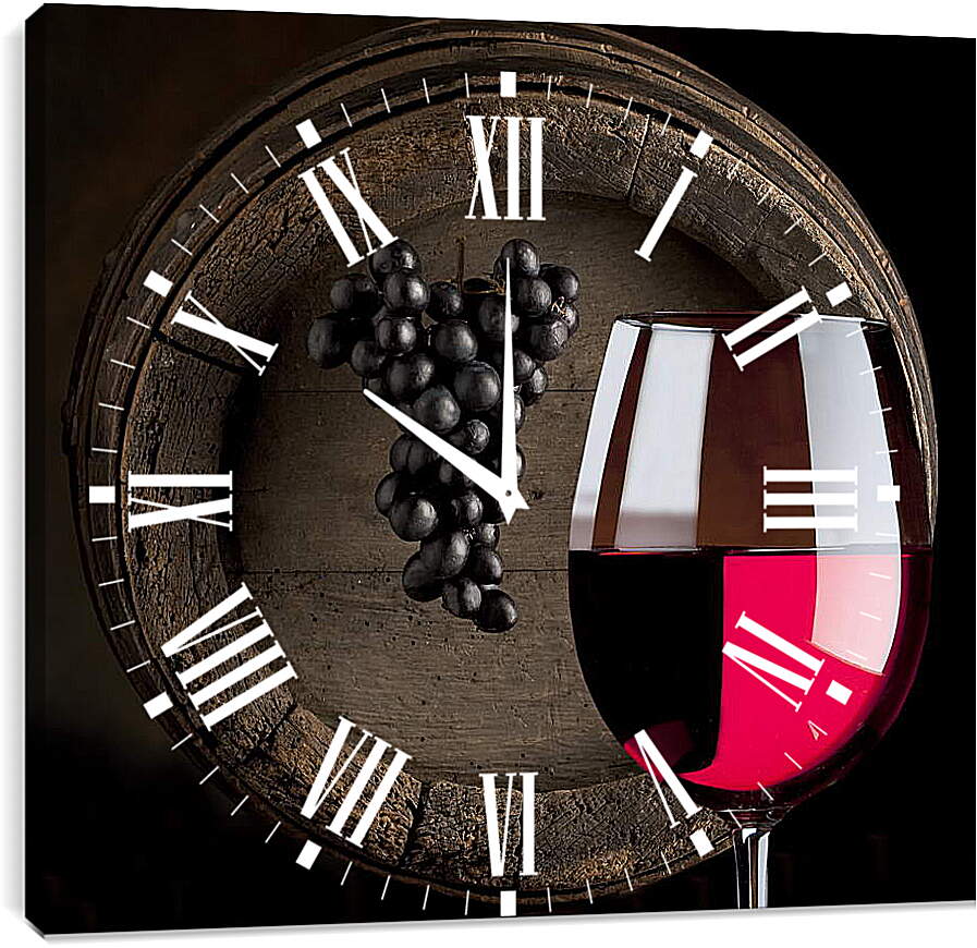 Часы картина - Бочонок вина