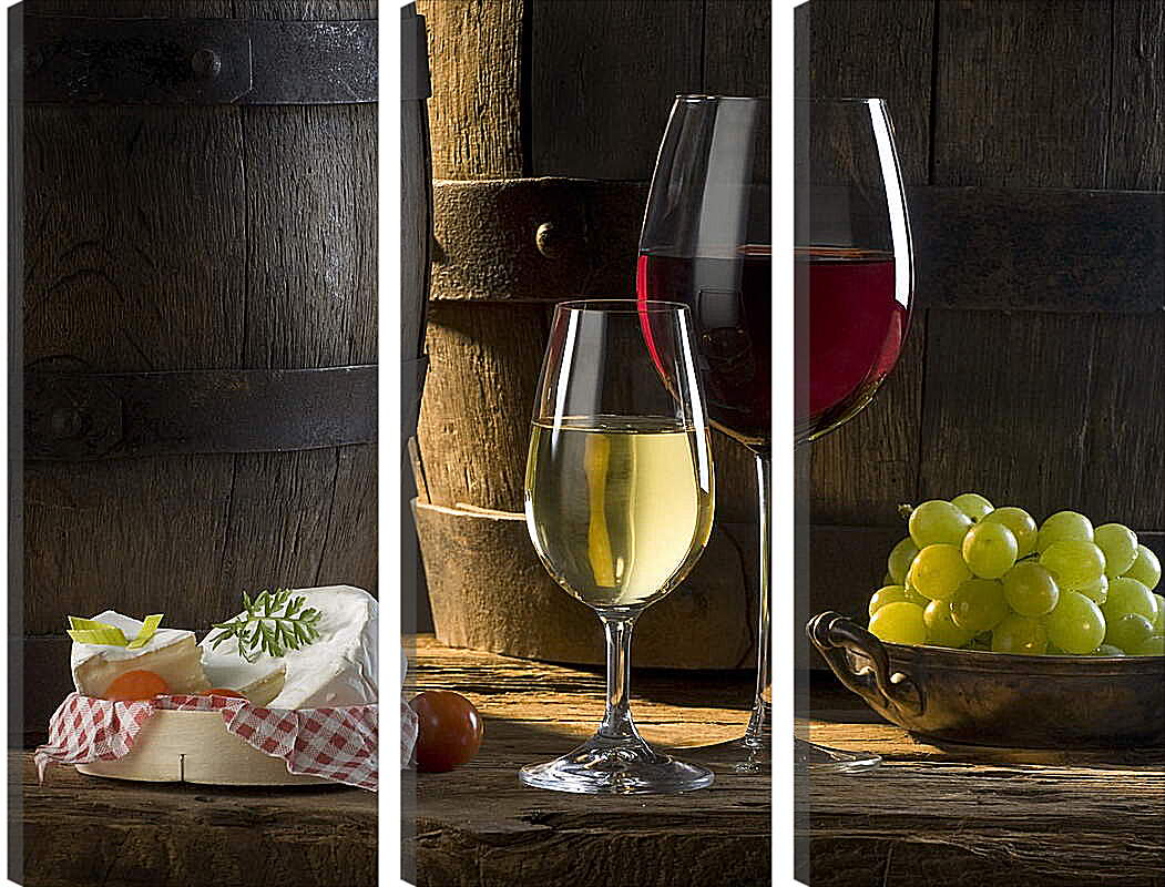 Модульная картина - Красное и десертное вина