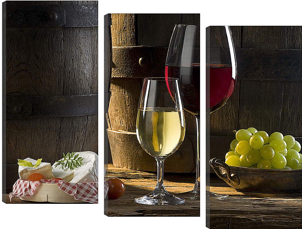 Модульная картина - Красное и десертное вина