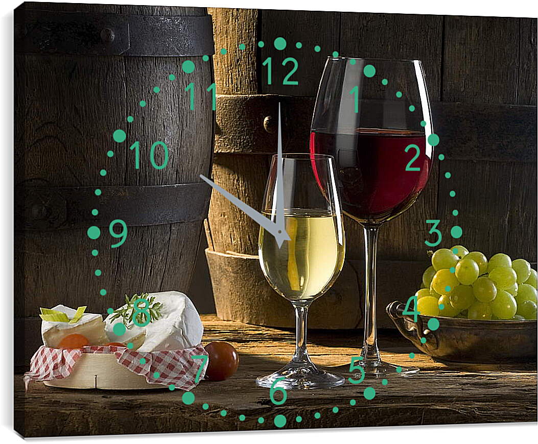 Часы картина - Красное и десертное вина