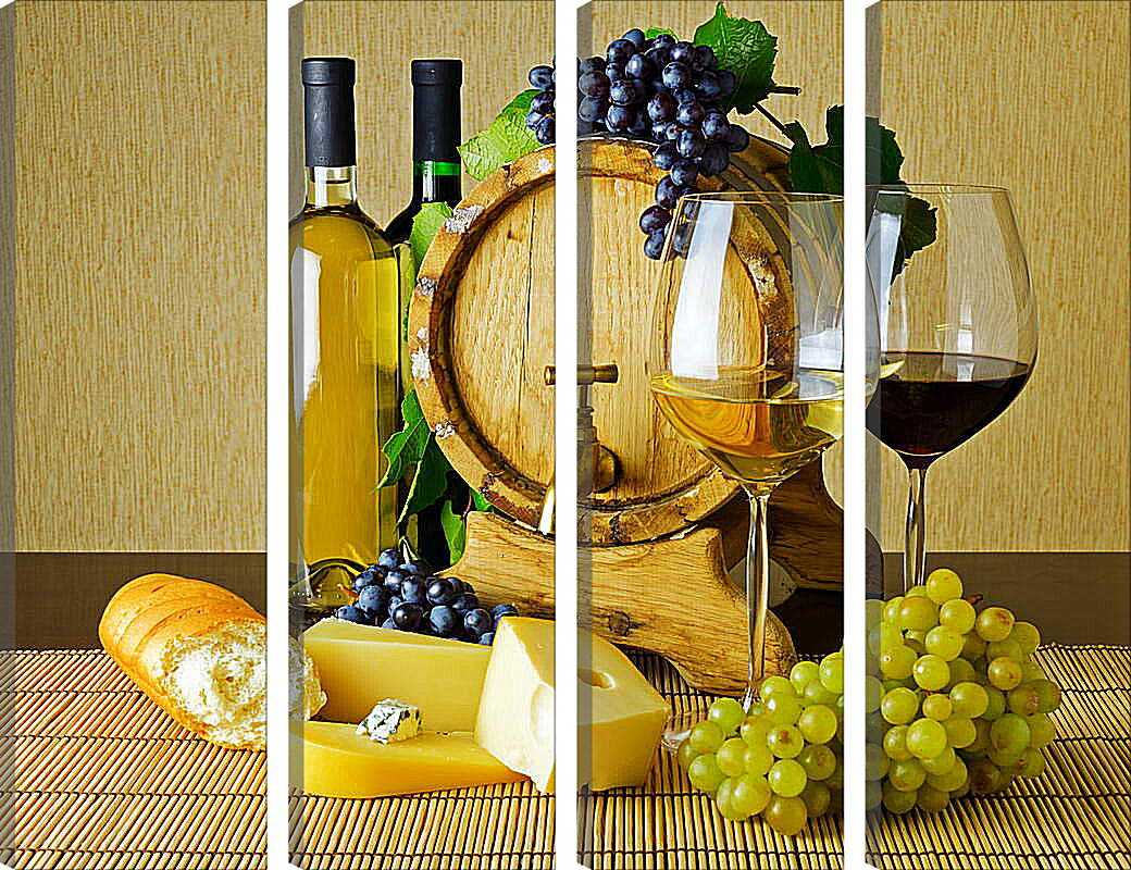 Модульная картина - Бочка с вином