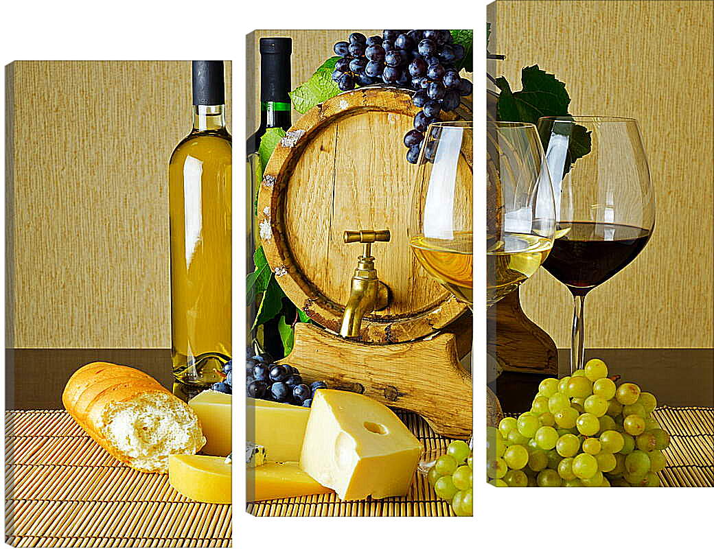 Модульная картина - Бочка с вином