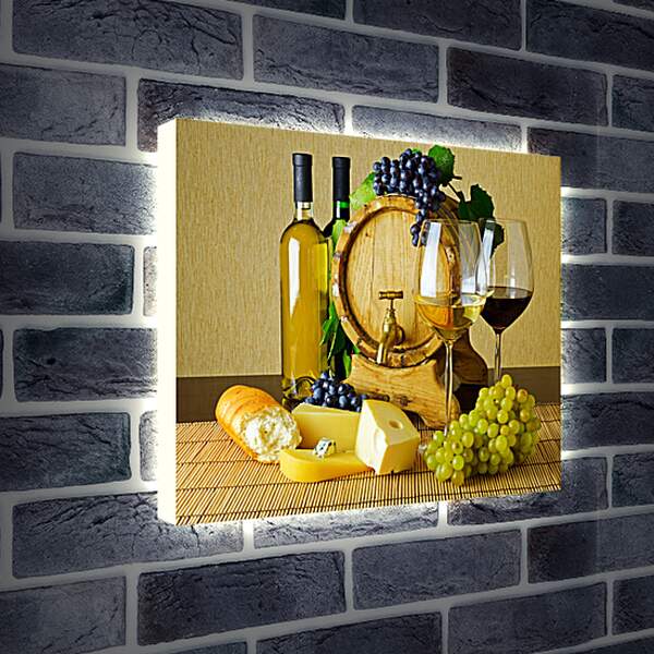 Лайтбокс световая панель - Бочка с вином