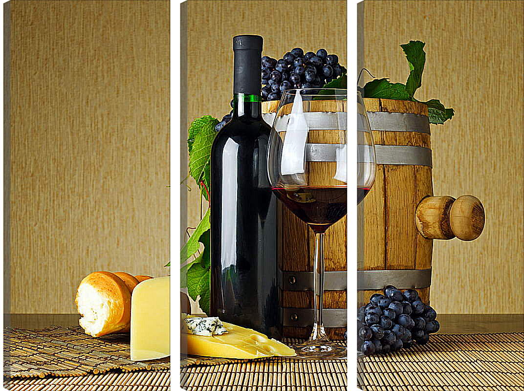 Модульная картина - Бочонок с вином