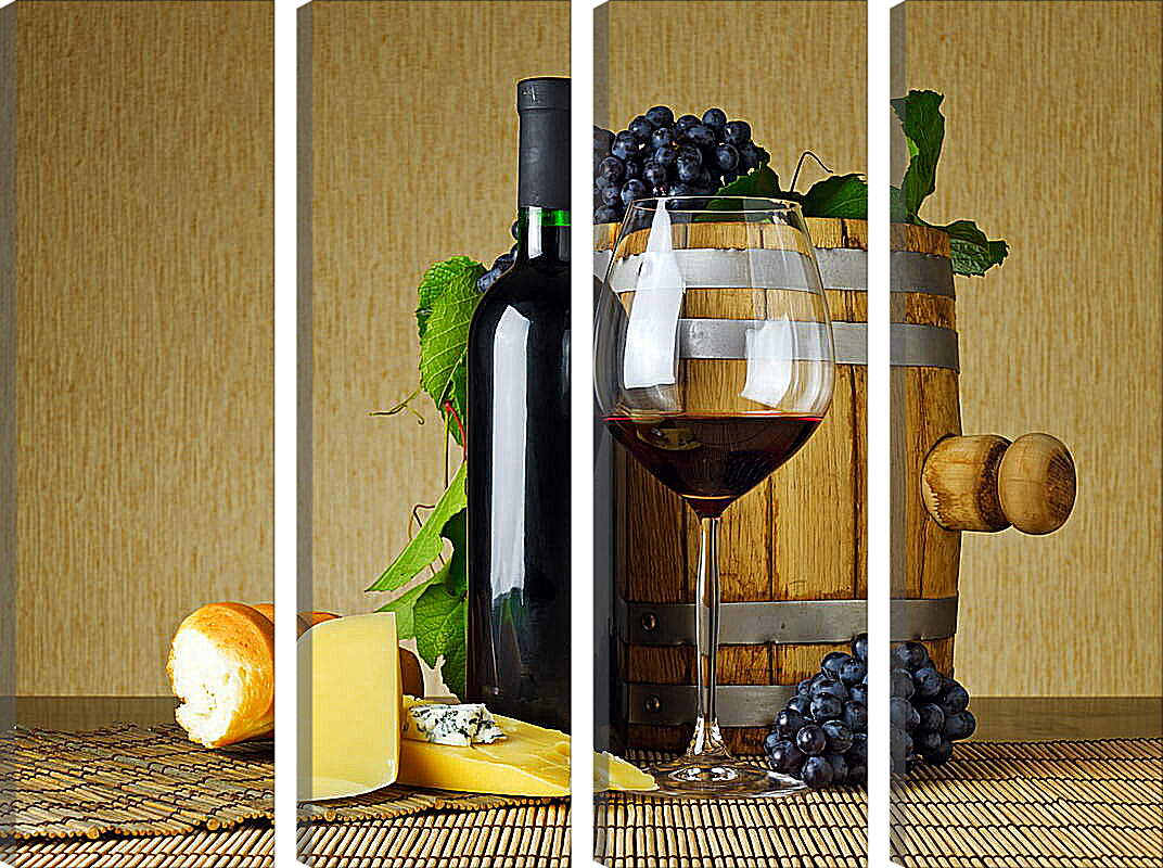 Модульная картина - Бочонок с вином