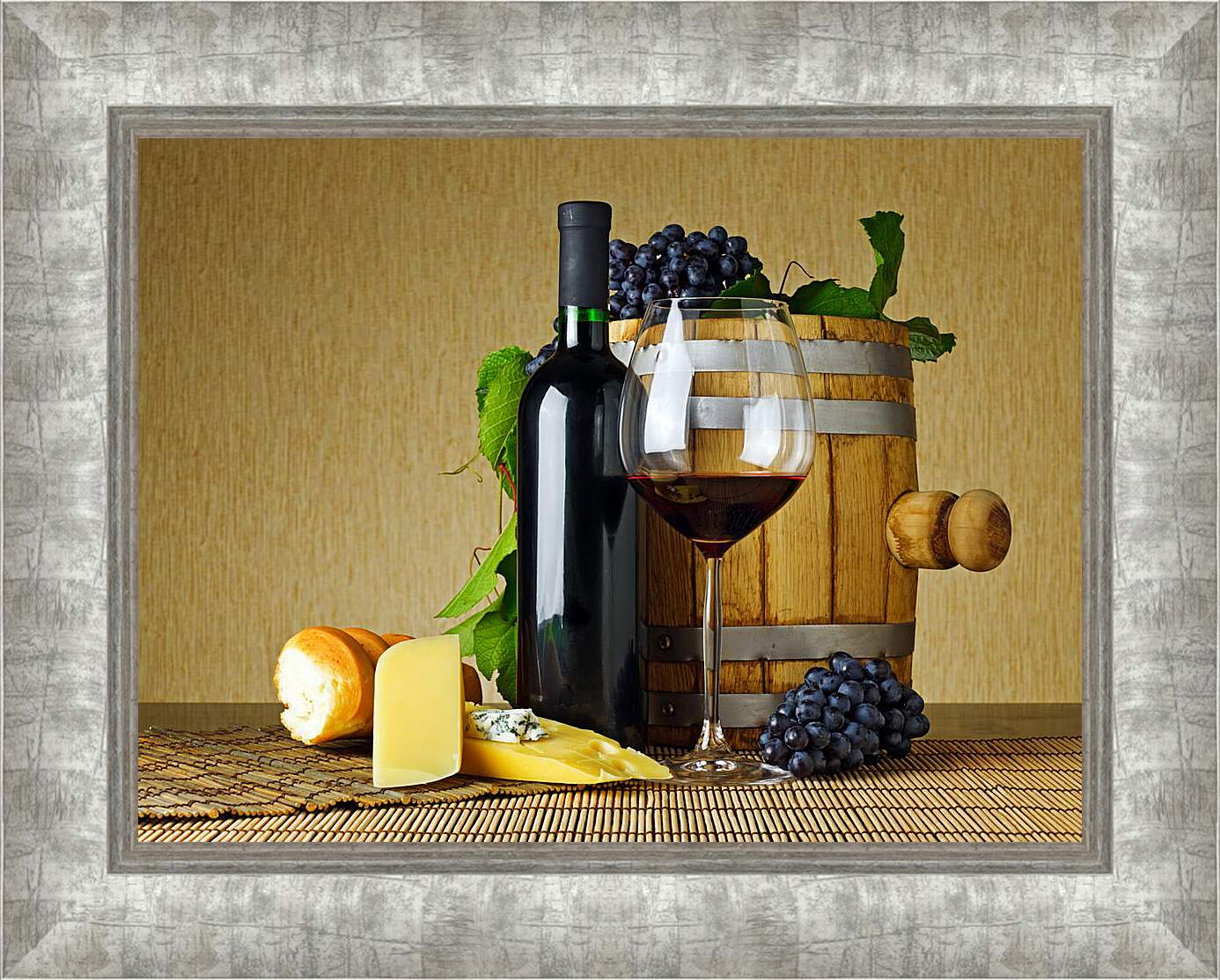 Картина в раме - Бочонок с вином