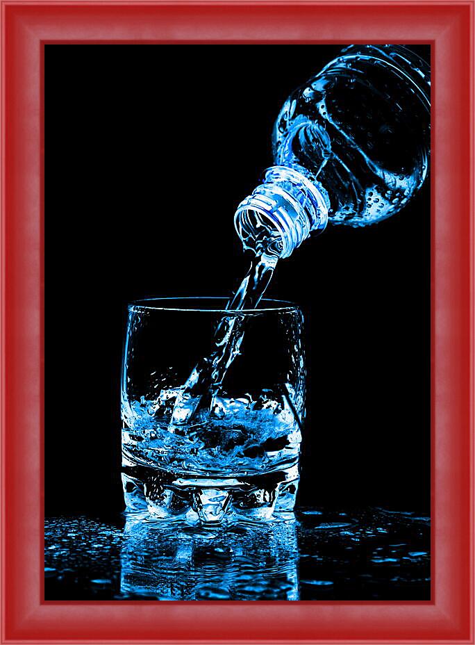Картина в раме - Стакан с водой и бутылка