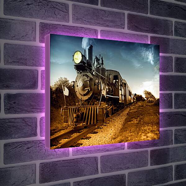 Лайтбокс световая панель - Поезд