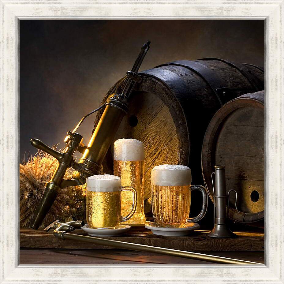 Картина в раме - Кружки пива