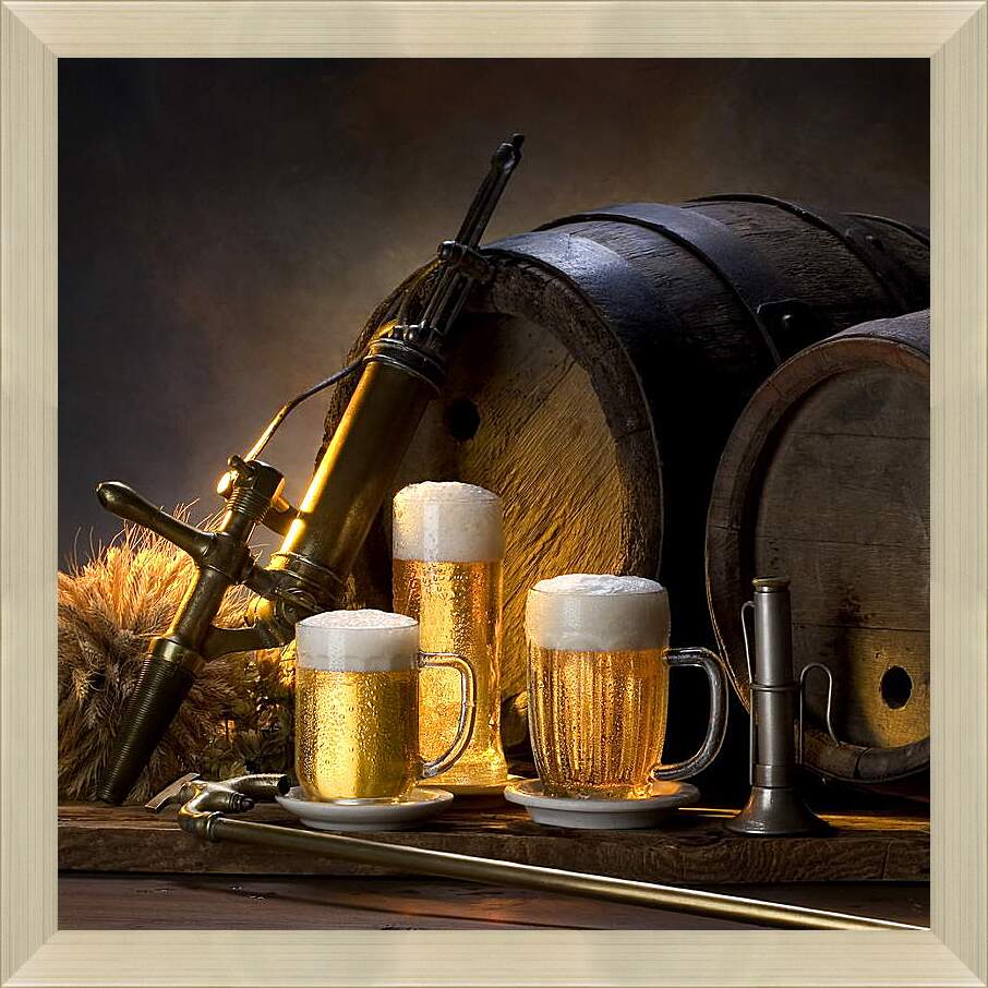Картина в раме - Кружки пива
