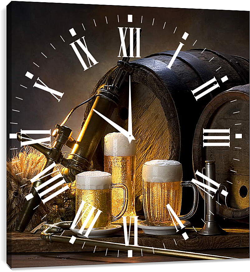 Часы картина - Кружки пива