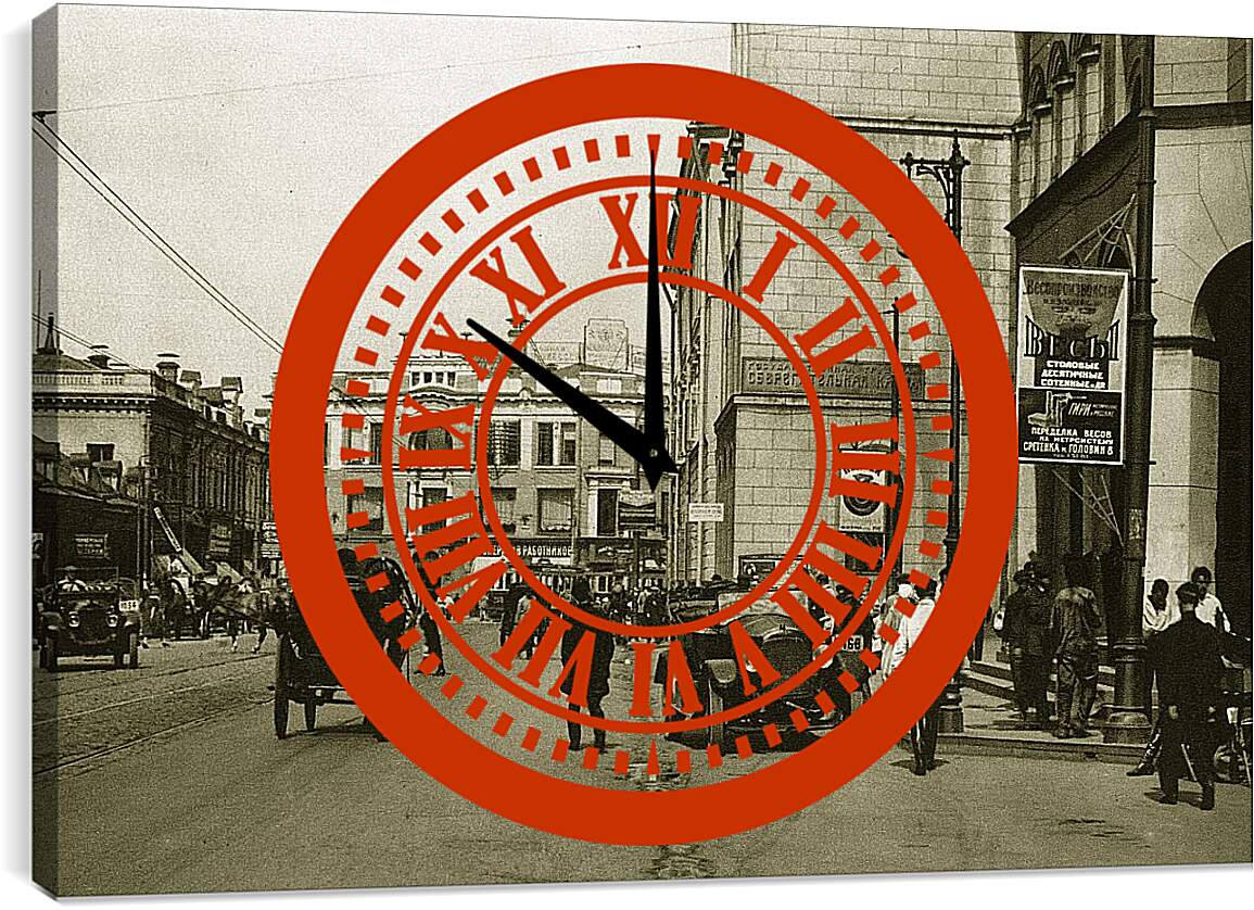 Часы картина - Москва 20х годов
