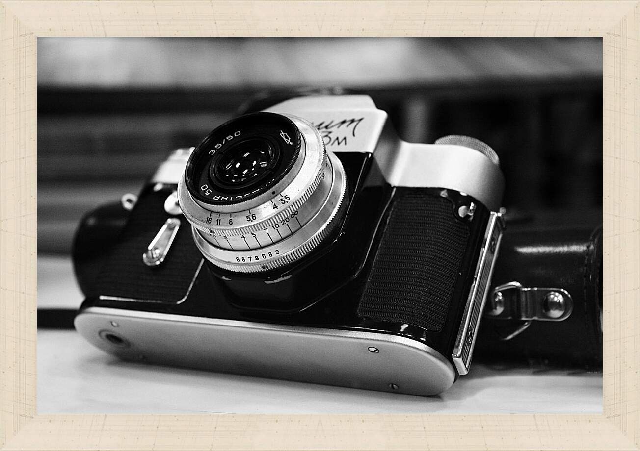 Картина в раме - Старый фотоаппарат
